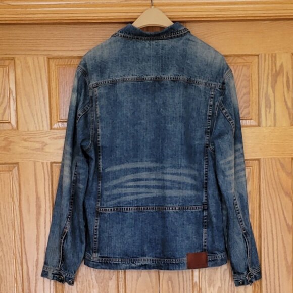 Carbon2Cobalt C2C Men's VTG Burnout Denim Trucker Jacket Size Large - Picture 7 of 14